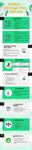 OldRoll app camera selection screen showing multiple vintage camera modes